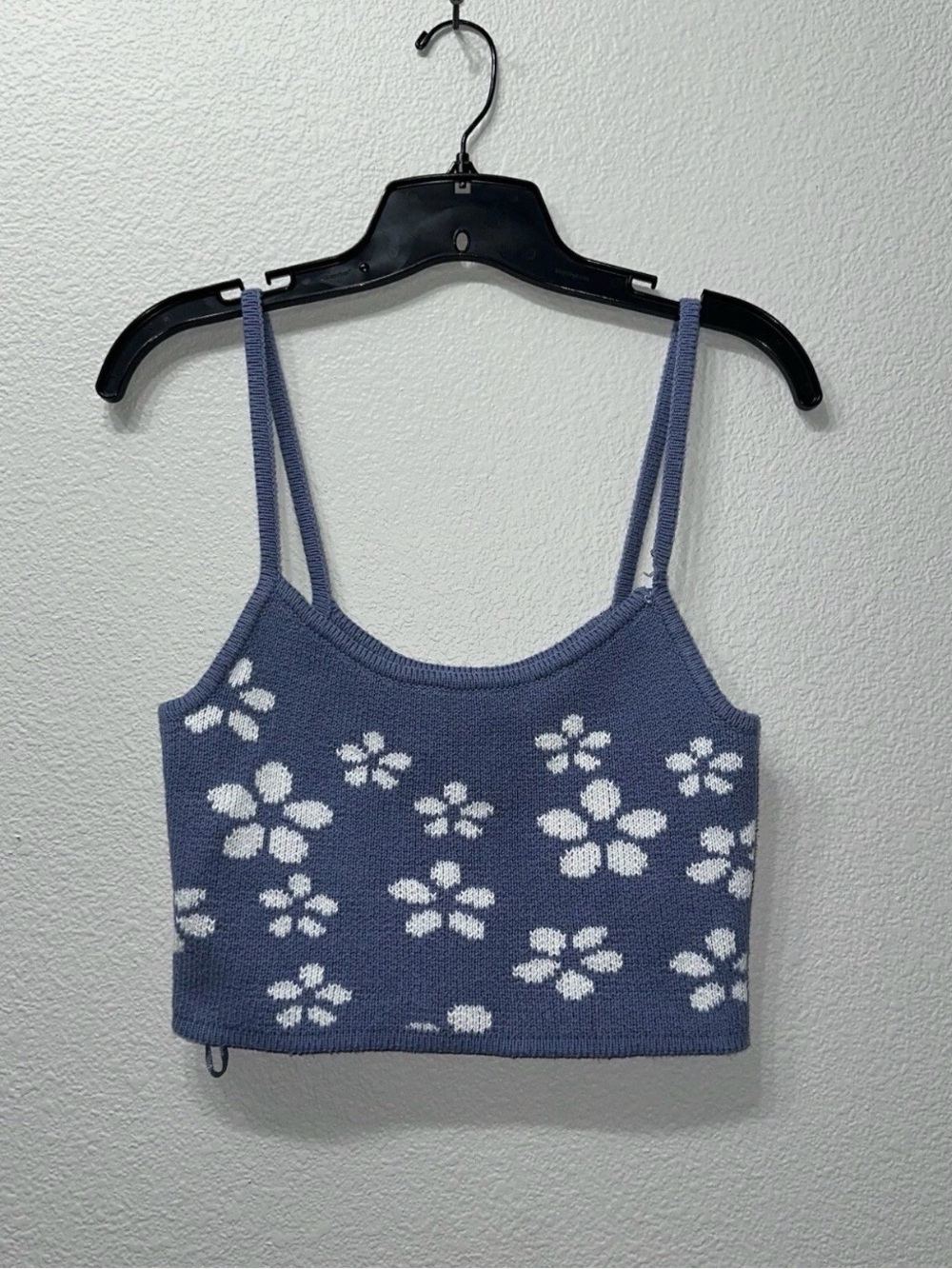 AEROPOSTALE cropped floral knit sweater cami top 1960's daisy print Small *Read*